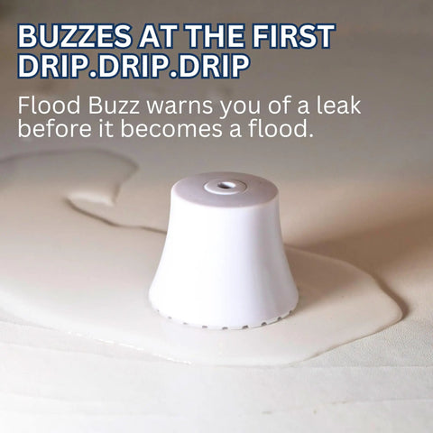 Compact Water Leak Alarm 3 Pack Ready To Use No Setup Required Battery Included placed on a wet surface