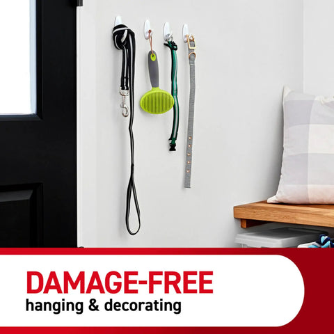 Damage Free Hanging Variety Pack With Ten Pairs Of Picture Hanging Strips, Six Wire Hooks And Eight Utility Hooks, wall use