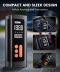 Portable On The Go Tire Inflator Air Pump With Digital Pressure Gauge And Auto Shutoff 3 To 150 PSI Fast Inflation display