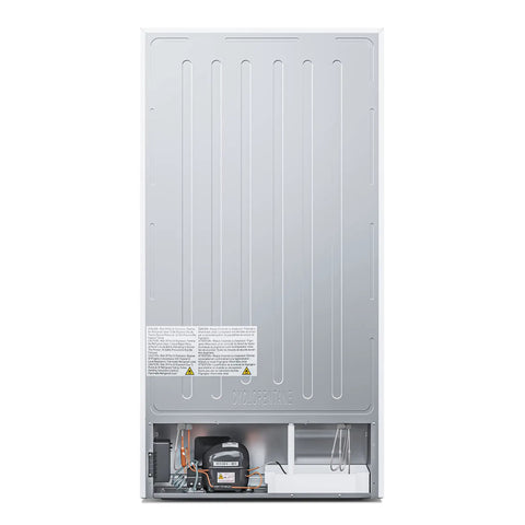 Back view of Stay Frosty With This Hella Reliable 17 Cubic Foot Upright Convertible Fridge Freezer showcasing its compressor and panels.