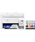 EcoTank All-In-One Printer With Cartridge-Free Ink, Wireless Connectivity, Scanner, Copier, Fax, Automatic Document Feeder, And Ethernet, Large Ink Tanks With EcoFit Bottles, Easy Filling, Great For Home Office, White