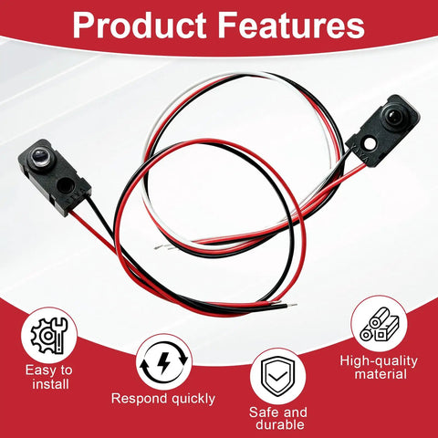 Five Pair Infrared Break Beam Sensor System With Transmitter And Receiver Photoelectric Switch Kit LED Status Indicators Awesome For DIY Projects Makers Robotics And Home Automation, black wired sensor pair