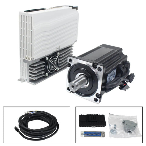 Beefed-Up 1000W 220V Servo Motor Kit With Driver And CNC Controller for engravers, milling machines, and robots, 3000 RPM rated