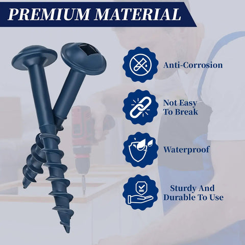 Exterior Pocket Hole Screws One And A Half Inch, Washer Head, Square Drive, showing anti-corrosion and waterproof features