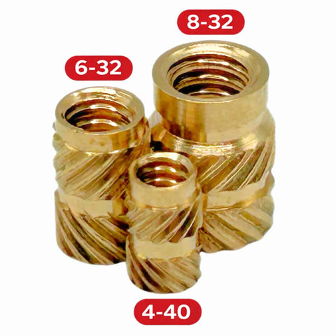 Heat Set Brass Threaded Inserts for Plastic Kit, 160Pcs, 4-40 6-32 8-32 Inch, Knurled Nut Inserts for 3D Printing Electronics Thermoplastics