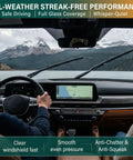 Interior view of vehicle driving with Straight Up Windshield Wiper Blades Replacement For Hyundai Palisade 2020 Through 2025 providing clear visibility.