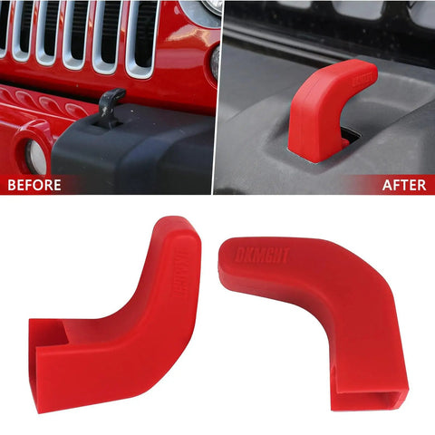 Factory Style Tow Hook Covers Upgrade For Jeep Wrangler JK JL Gladiator TJ Red Protector Accessories 2007 2022 Before After