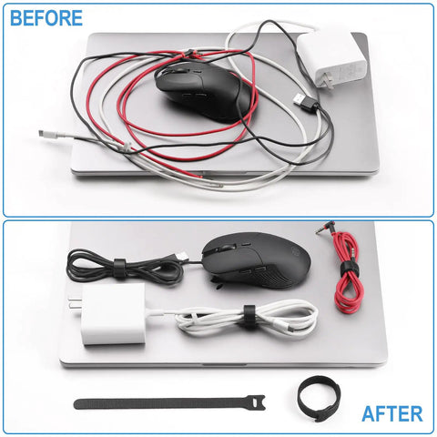 The Eight Inch Reusable Cable Ties With Hook And Loop Wraps For Easy And Slick Cable Management And Cord Organization Adjustable Nylon Straps.
