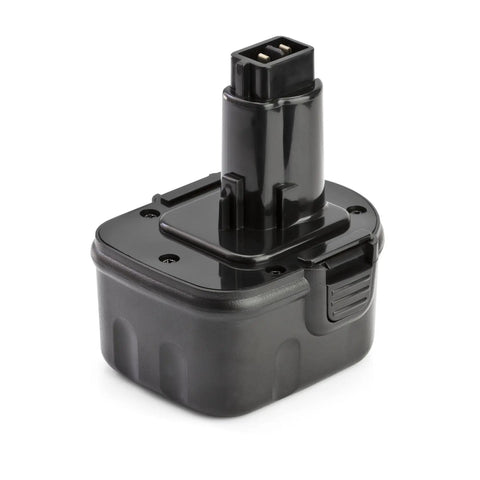 12V 1500mAh NiCd Battery Replacement For Dewalt Cordless Drills DC9071 DW9072 DE9075 black pack side view