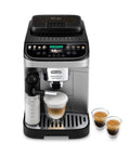Certified Renewed Fully Automatic Espresso Machine With Built In Grinder And No Fuss Milk Frother Programmable One Touch Coffee Maker with coffee shots.
