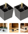 6 Piece Metal Furniture Leg Set With M8 Threaded Leveling Feet Built To Last Corrosion Proof And Wear Resistant Square Tapered Sofa And Chair Legs For Upgrading Couches And Dressers black metal leveling feet for cabinet and table use