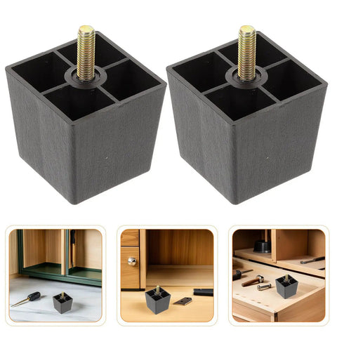 6 Piece Metal Furniture Leg Set With M8 Threaded Leveling Feet Built To Last Corrosion Proof And Wear Resistant Square Tapered Sofa And Chair Legs For Upgrading Couches And Dressers black metal leveling feet for cabinet and table use
