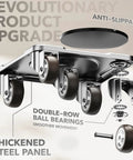Detailed view of Heavy Duty Furniture Movers With 5 Wheels, 360 Degree Rotatable Universal Casters, showcasing steel panel and anti-slip design.