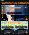 8 Gang Slim Switch Panel With RGB Backlit LED for truck and boat, showing brightness adjustment methods in use.
