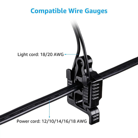 12-Pack Low Voltage Landscape Wire Connectors for Outdoors showing compatible wire gauges for light and power cords