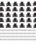 Stainless Steel Double Roller Cabinet Latches 30 Pack With Magnetic Damping For Soft Close Doors in grid layout with screws