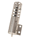 Close-up of WB2X9154 Igniter for Gas Broiler or Oven Replacement, metal housing, side view, compatible with GE gas ranges.