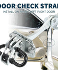 Fiat Doblo Cargo Van Door Check Strap Front Left And Right Doors, Heavy Duty Door Hinge Limiter installation shown on door
