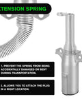 Heavy Duty 7 Pin Round Trailer Connector Assembly For Pickup Trucks Replaces Fried Wiring Harness Splice Directly To Hook Up Taillights Brake System And Electric Brakes Without Hassle with extension spring and mounting detail.