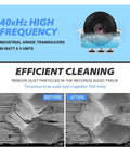 Image showcasing Six Liter Ultrasonic Vinyl Records Cleaner With Heating Function for LP EP and seven inch media in action.