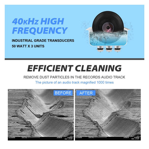Image showcasing Six Liter Ultrasonic Vinyl Records Cleaner With Heating Function for LP EP and seven inch media in action.