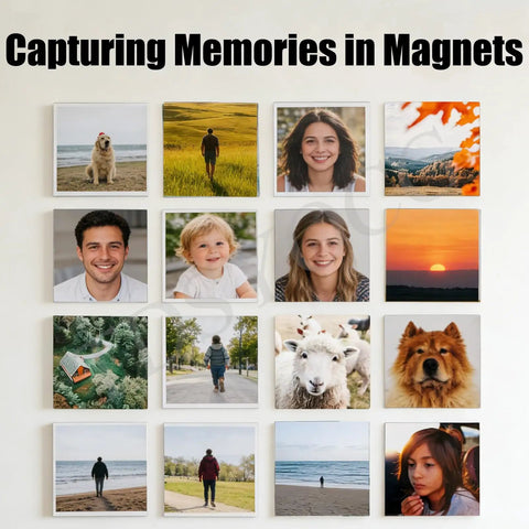 DIY Fridge Magnet Maker Kit 2.5 By 2.5 Inch For Photo Magnets with custom square magnets on display capturing memories