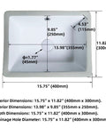 Compact White Porcelain Undermount Bathroom Sink For Small Bathrooms And RVs Rectangular Ceramic Basin With Overflow dimensions