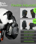 Construction Safety Helmet With Clear And Tinted Visors Earmuffs Hearing Protection White Industrial Hard Hat For Engineers