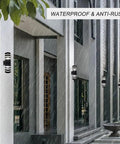 Built To Last All Weather Modern Outdoor Wall Sconce Lights Up Down Exterior Fixture Waterproof Matte Black Aluminum