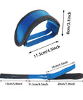 Blue pedal strap with measurements for Three Pairs Bike Pedal Straps For Fixed Gear Bikes Durable Foot Straps With Adhesive Toe Clip Belts