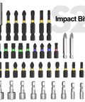 Assorted impact bits kit for 20V Max Lithium Ion Impact Driver With One Quarter Inch Quick Connect Chuck
