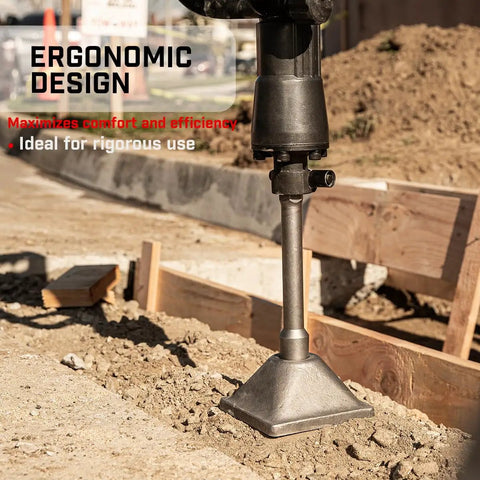One And One Eighth Inch Hex Tamper Shank And Plate For Electric Jack Hammer Chisel Dirt Compactor 6x6 inch plate in use