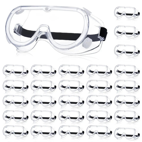 30 Pack Clear Safety Goggles Over Glasses Anti Fog Eye Protection For Men Women Lab Work Protective Eyewear With Polycarbonate Lenses