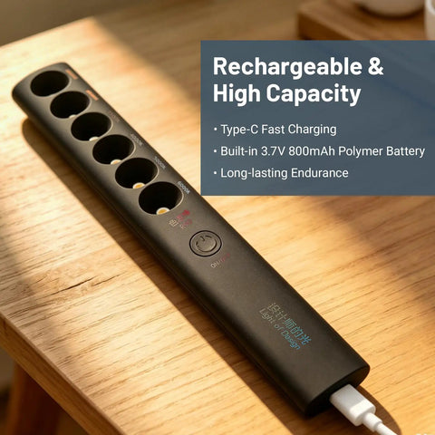 Dope Rechargeable Color Temperature Light Wand For Photography And Video, 2700K To 6000K, Portable LED Stick charging on table