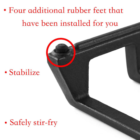 Close-up of rubber feet on Beefed Up Heavy Duty Cast Iron Center Grate Assembly Replacement For NX58H9500WS NX58H5600SS NX58R5601SS