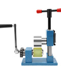 Side view of Hand Crank Ring And Bracelet Bender Tool 2 In 1 Jewelry Making Machine With T Bar And Roller Control Handle