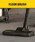 Beast Mode Suction 4 Peak HP Shop Vacuum Wet Dry 5 Gallon With Stainless Steel Drum using floor brush attachment