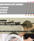Man installing DC97-16350V 27.6 Inch Washer Damper Assembly on front-load washer with caution text.