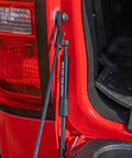 Hydraulic Tailgate Assist For Chevy Silverado And GMC Sierra 1500 2500HD 3500HD 2007 To 2018 installed on red tailgate