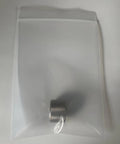 Premium 1/2X28 Barrel Thread Protector Nipple in a clear bag, solid stainless steel, ½-28 threads, for firearm protection.