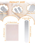 Diagram showing size dimensions for 2 piece metal straight sock sublimation jigs with 10 sheets heat transfer paper.