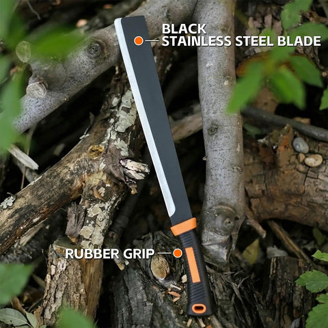 Beast Mode Heavy Duty Sickle Machete For Yard Work And Bush Clearing 20 Inch Black Stainless Blade Built For Survival Camping
