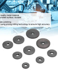 Heavy Duty 9 Piece Metal Gear Set For Mini Lathe Precision Machined Rust Proof Replacement Parts T60 T50 T45 T40 T35 T30 CJ0618 Compatible displayed on a workbench.