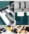 All In One Cable Management Kit For Desk Car And Office With 188 Pieces Including 60 Cable Clip Holders shown in use on desk