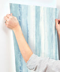 Applying Tan Watercolor Stripe Peel And Stick Wallpaper Roll 20.5 Inch Wide By 16.5 Foot Long Removable Repositionable