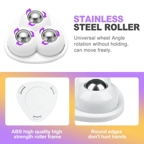 8 Pack Self Adhesive Kitchen Appliance Casters 360 Degree Swivel For Smooth Mobility Of Countertop Appliances And Small Furniture White Finish Ideal For Moving Microwaves Blenders Toasters And Other Lightweight Appliances