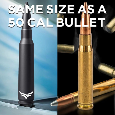 50 Cal Bullet Antenna For Ford F150 F250 F350 Super Duty Raptor Bronco And Dodge Ram Matte Black Anti Theft Topper Upgrade