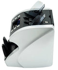 Side view of Touch Screen Currency Counter For Mixed Denominations With Bank-Grade Counterfeit Detection, showing sensors