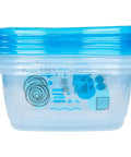 Stacked round containers from 20 Piece Color Coded Food Storage Set With Lids For Lunches, Meal Prep, And Leftovers, BPA Free.