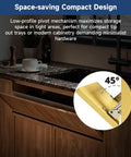 Tip Out Tray Hinges For Sink Front Cabinets Space Saver, 1 Pair, 45 Degree Tilt Out Hinges With Hidden Pivot Scissor Support, Steel Nickel Plated